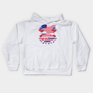 Independence Day Happy Corona Kids Hoodie